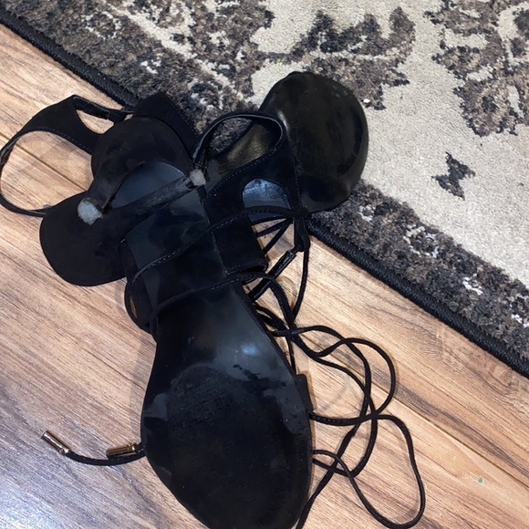 Just Fab black heel sandals with ankle straps - Picture 7 of 7